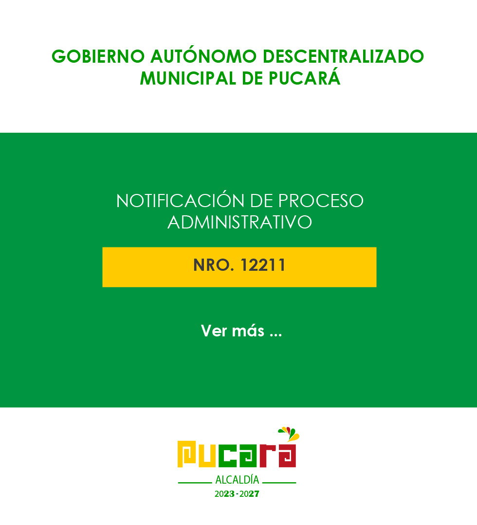 Notificación del proceso administrativo Nro. 12211